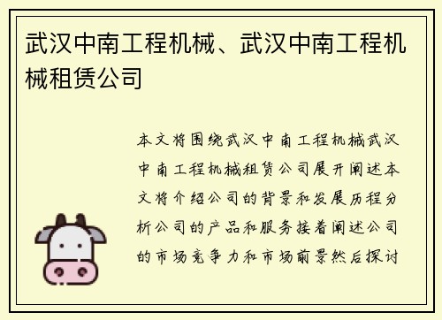 武汉中南工程机械、武汉中南工程机械租赁公司 武汉中南工程机械、武汉中南工程机械租赁公司